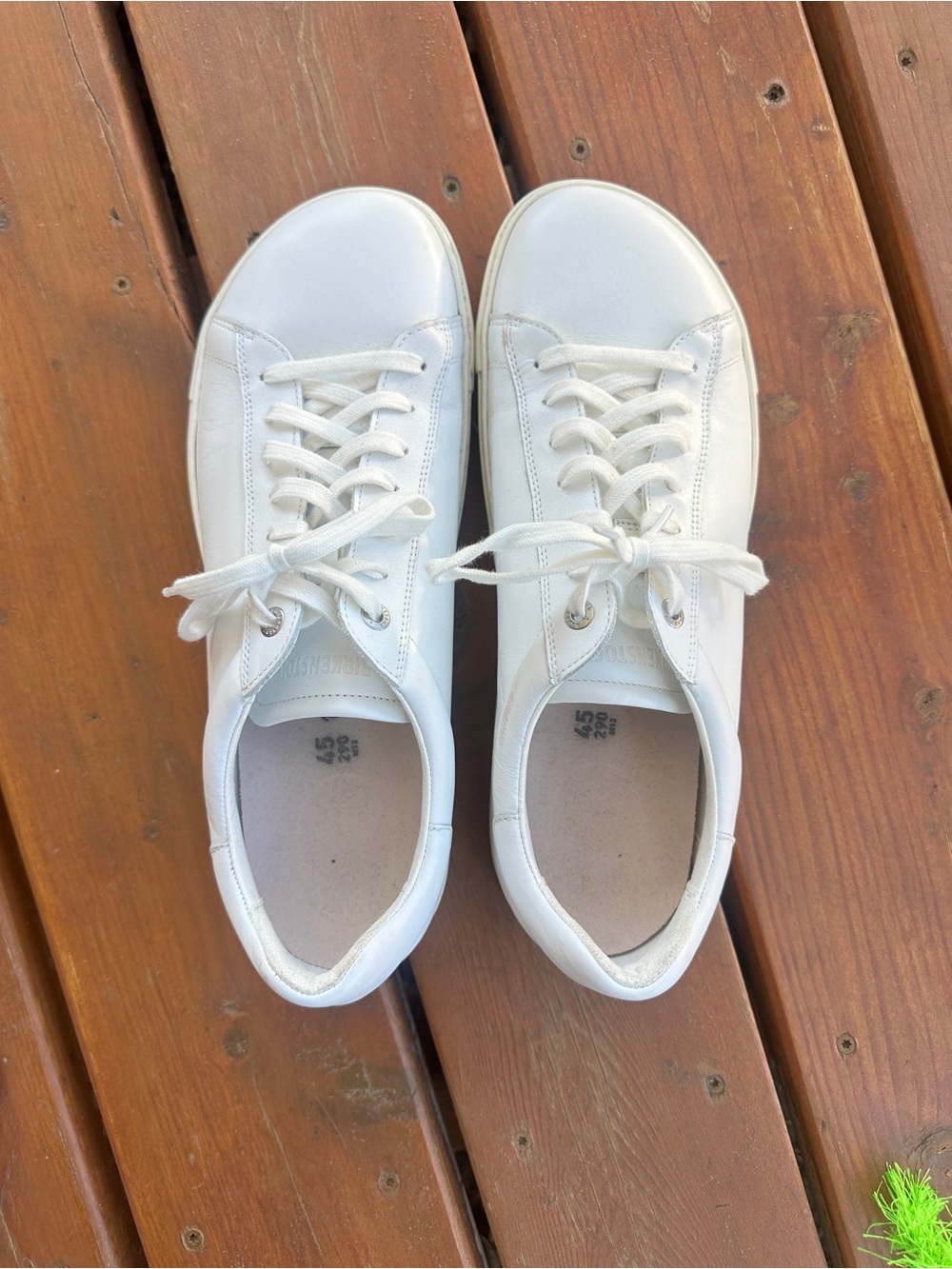 Men’s Birkenstock White Leather Lace-Up Sneakers